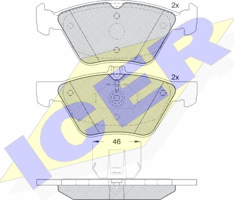 Icer 181159 - Тормозные колодки, дисковые, комплект unicars.by