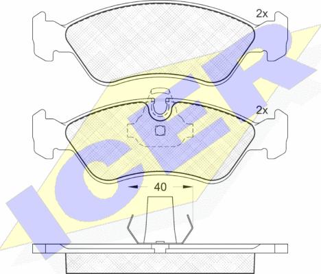 Icer 181152 - Тормозные колодки, дисковые, комплект unicars.by