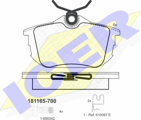 Icer 181165-700 - Тормозные колодки, дисковые, комплект unicars.by