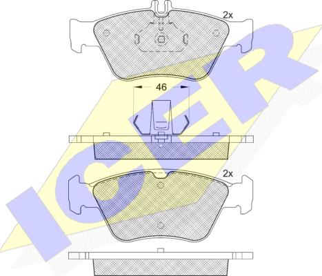 Icer 181115-396 - Тормозные колодки, дисковые, комплект unicars.by