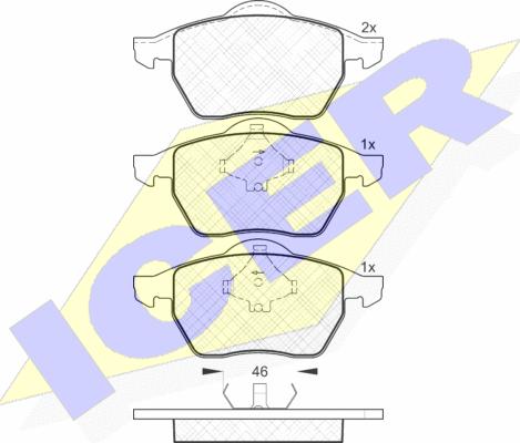 Icer 181138 - Тормозные колодки, дисковые, комплект unicars.by