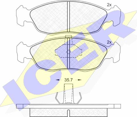 Icer 181121 - Тормозные колодки, дисковые, комплект unicars.by