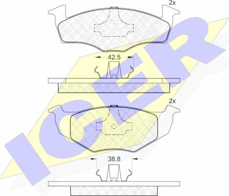 Icer 181178 - Тормозные колодки, дисковые, комплект unicars.by