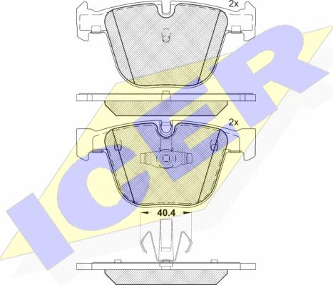 Icer 181896 - Тормозные колодки, дисковые, комплект unicars.by