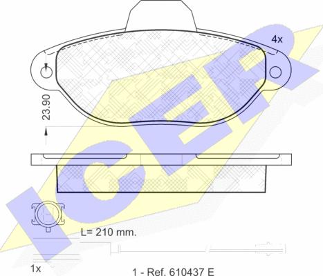 Icer 181844 - Тормозные колодки, дисковые, комплект unicars.by