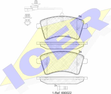 Icer 181854-203 - Тормозные колодки, дисковые, комплект unicars.by