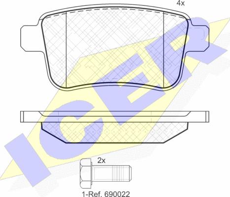 Icer 181855 - Тормозные колодки, дисковые, комплект unicars.by