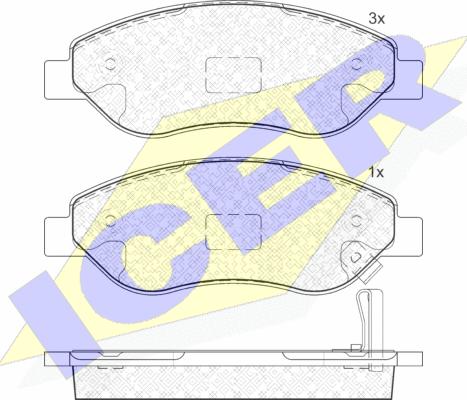 Icer 181850 - Тормозные колодки, дисковые, комплект unicars.by