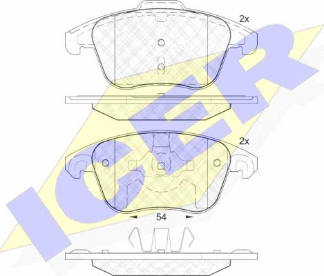 Icer 181866-200 - Тормозные колодки, дисковые, комплект unicars.by