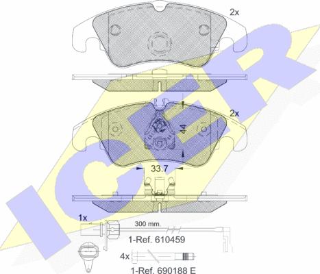 Icer 181862 - Тормозные колодки, дисковые, комплект unicars.by