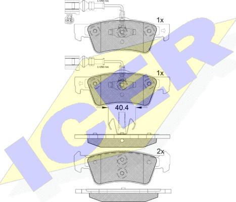 Icer 181815 - Тормозные колодки, дисковые, комплект unicars.by