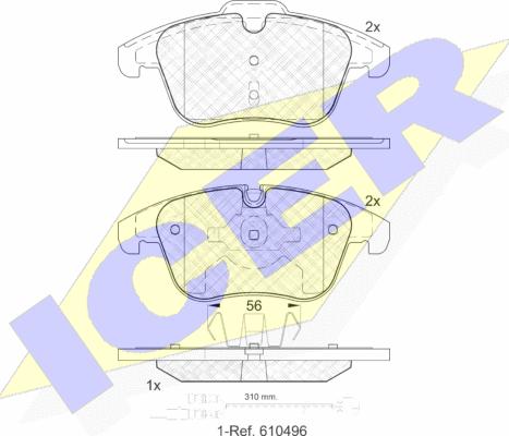 Icer 181886-203 - Тормозные колодки, дисковые, комплект unicars.by