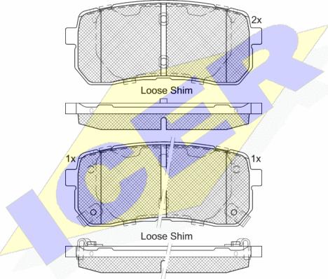 Icer 181839-233 - Тормозные колодки, дисковые, комплект unicars.by