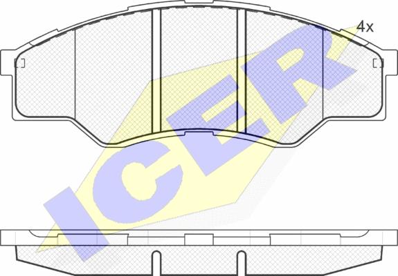 Icer 181824 - Тормозные колодки, дисковые, комплект unicars.by