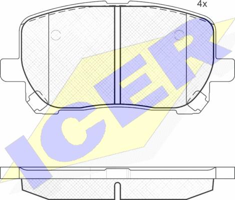 Icer 181820 - Тормозные колодки, дисковые, комплект unicars.by