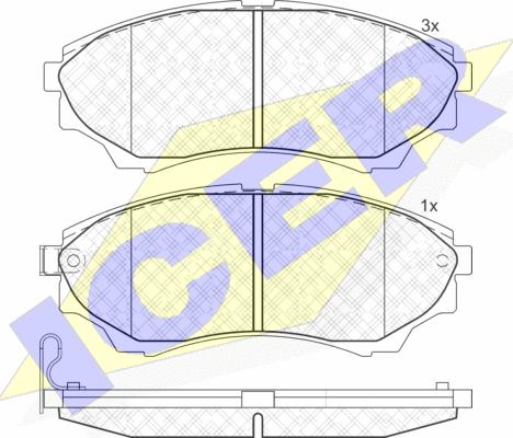 Icer 181822 - Тормозные колодки, дисковые, комплект unicars.by