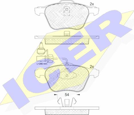 Icer 181395 - Тормозные колодки, дисковые, комплект unicars.by