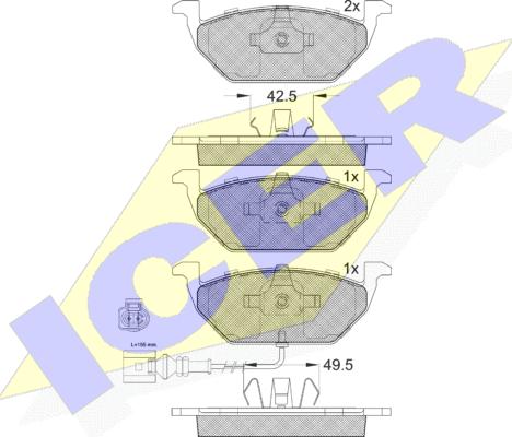 Icer 181349400 - Тормозные колодки, дисковые, комплект unicars.by