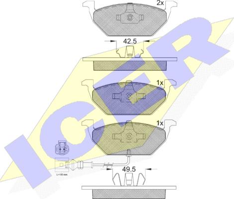 Icer 181349396 - Тормозные колодки, дисковые, комплект unicars.by