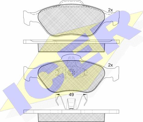 Icer 181343 - Тормозные колодки, дисковые, комплект unicars.by