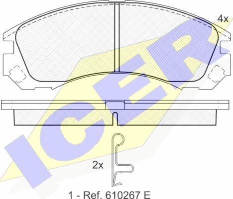 Icer 181358 - Тормозные колодки, дисковые, комплект unicars.by