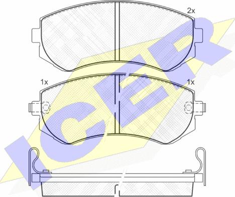 Icer 181300 - Тормозные колодки, дисковые, комплект unicars.by