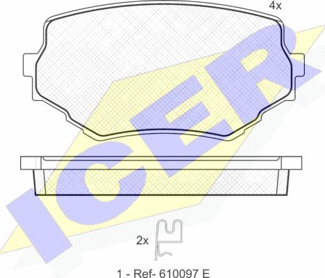 Icer 181319 - Тормозные колодки, дисковые, комплект unicars.by