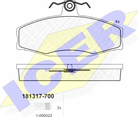 Icer 181317-700 - Тормозные колодки, дисковые, комплект unicars.by