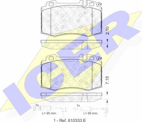 Icer 181389-203 - Тормозные колодки, дисковые, комплект unicars.by