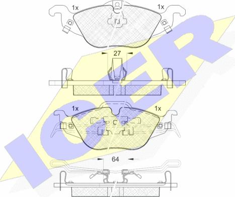 Icer 181249 - Тормозные колодки, дисковые, комплект unicars.by