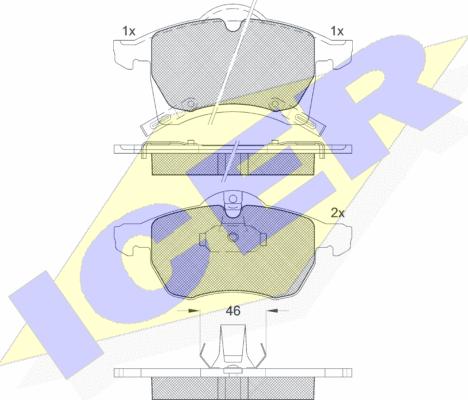 Icer 181248 - Тормозные колодки, дисковые, комплект unicars.by