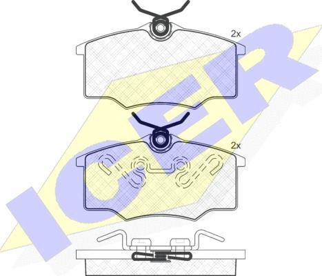 Icer 181250 - Тормозные колодки, дисковые, комплект unicars.by