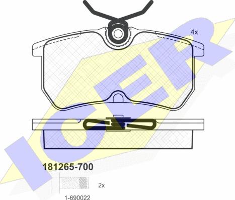 Icer 181265-700 - Тормозные колодки, дисковые, комплект unicars.by