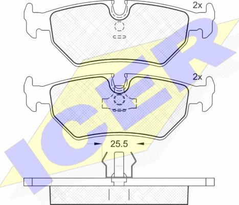 Icer 181214 - Тормозные колодки, дисковые, комплект unicars.by