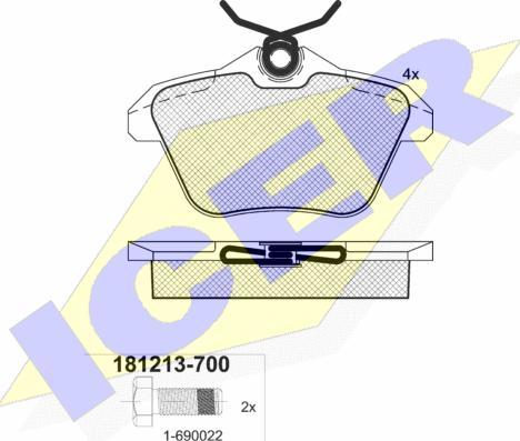 Icer 181213-700 - Тормозные колодки, дисковые, комплект unicars.by