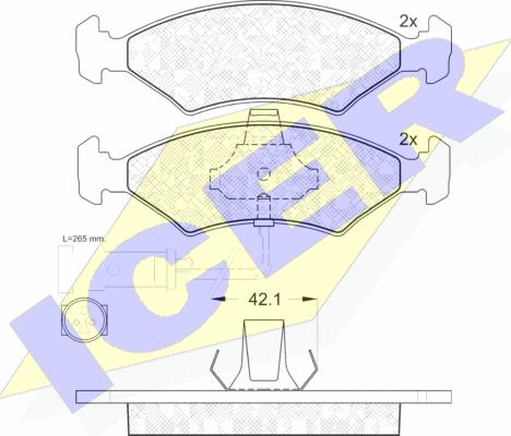 Icer 181230 - Тормозные колодки, дисковые, комплект unicars.by