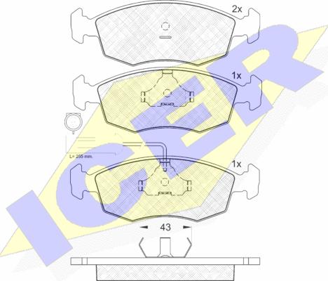 Icer 181227 - Тормозные колодки, дисковые, комплект unicars.by