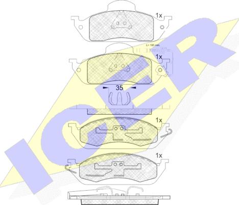 Icer 181276 - Тормозные колодки, дисковые, комплект unicars.by