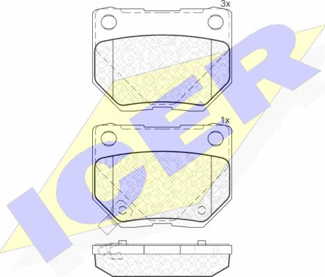 Icer 181749 - Тормозные колодки, дисковые, комплект unicars.by