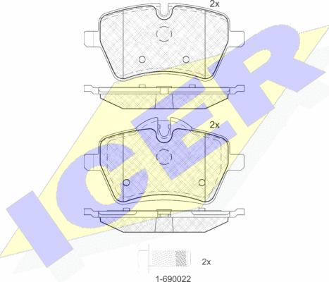 Icer 181756 - Тормозные колодки, дисковые, комплект unicars.by