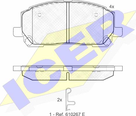 Icer 181705 - Тормозные колодки, дисковые, комплект unicars.by