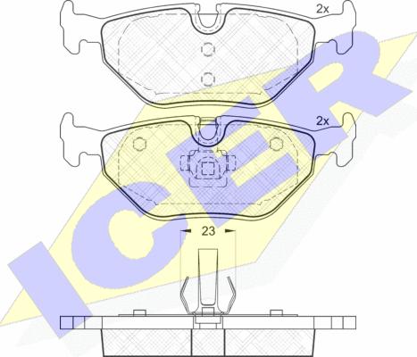 Icer 181707 - Тормозные колодки, дисковые, комплект unicars.by