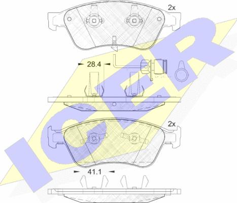 Icer 181724 - Тормозные колодки, дисковые, комплект unicars.by