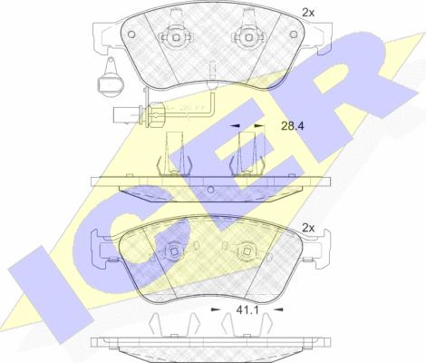 Icer 181725 - Тормозные колодки, дисковые, комплект unicars.by