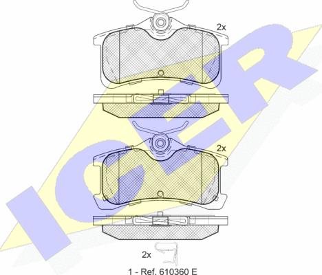 Icer 181728 - Тормозные колодки, дисковые, комплект unicars.by