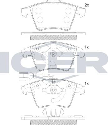 Icer 181779LM - Тормозные колодки, дисковые, комплект unicars.by