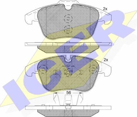 Icer 181775-203 - Тормозные колодки, дисковые, комплект unicars.by