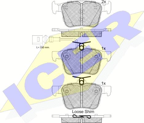 Icer 182098-203 - Тормозные колодки, дисковые, комплект unicars.by