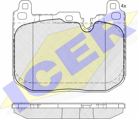 Icer 182093-208 - Тормозные колодки, дисковые, комплект unicars.by