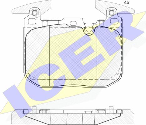 Icer 182093 - Тормозные колодки, дисковые, комплект unicars.by